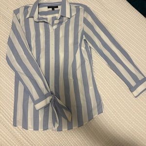 Banana Republic Long Sleeve Polo. Pin Stripe, Riley.